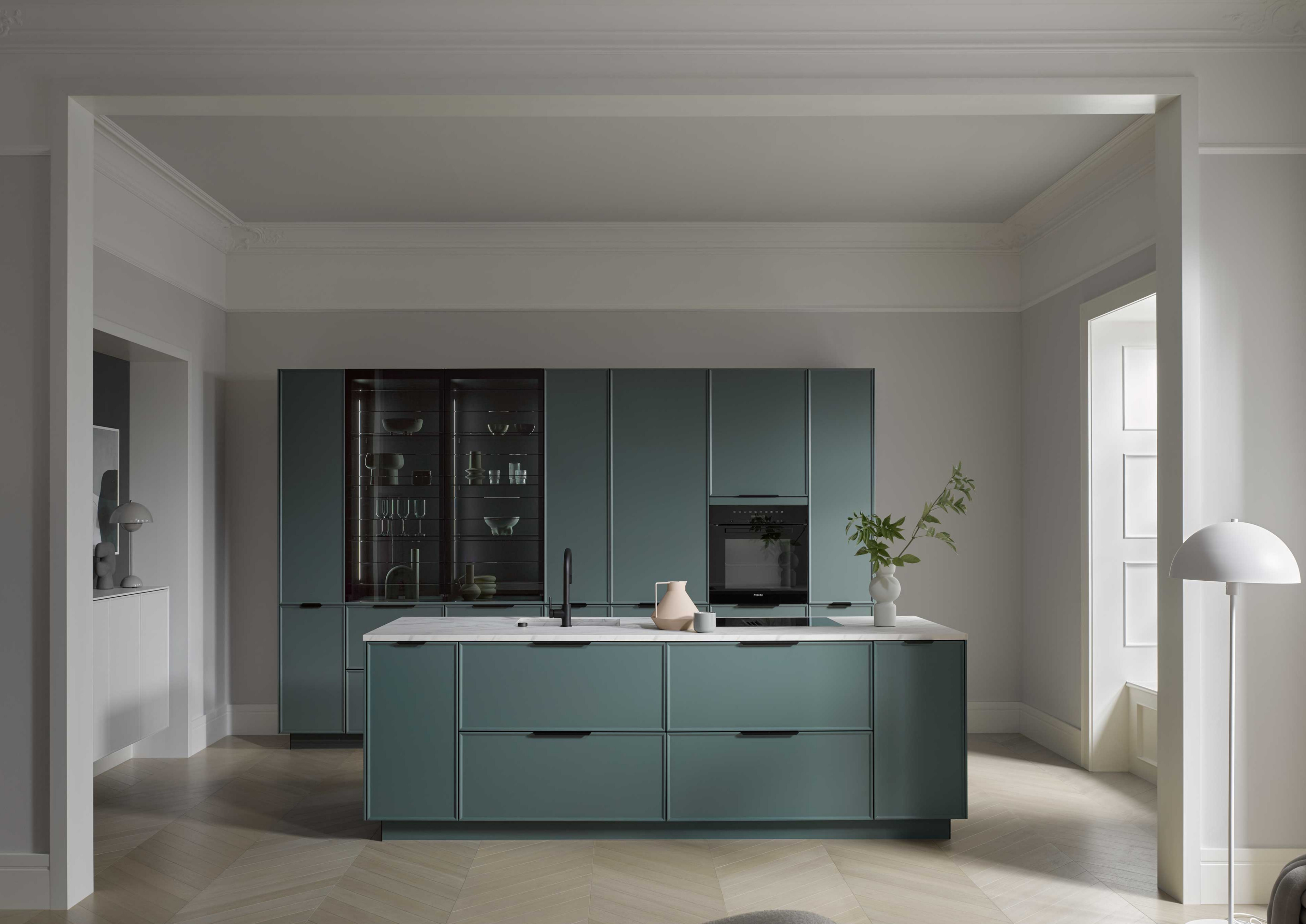 Gerillte Holzfront dunkel