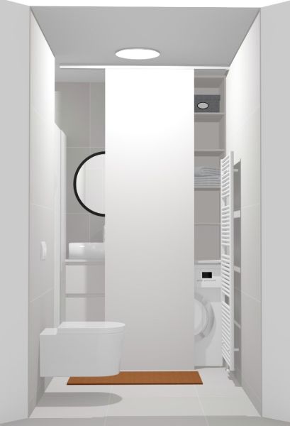 Badezimmer mit Waschmaschinen-Verbau